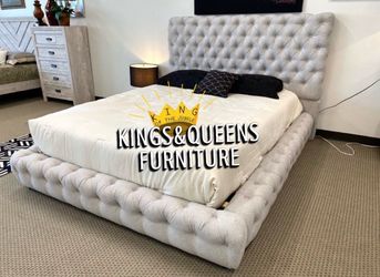 New Queen bed frame with mattress
