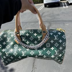 Designer Green checkered bag