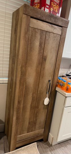 Tall Wood Pantry Storage Cabinet