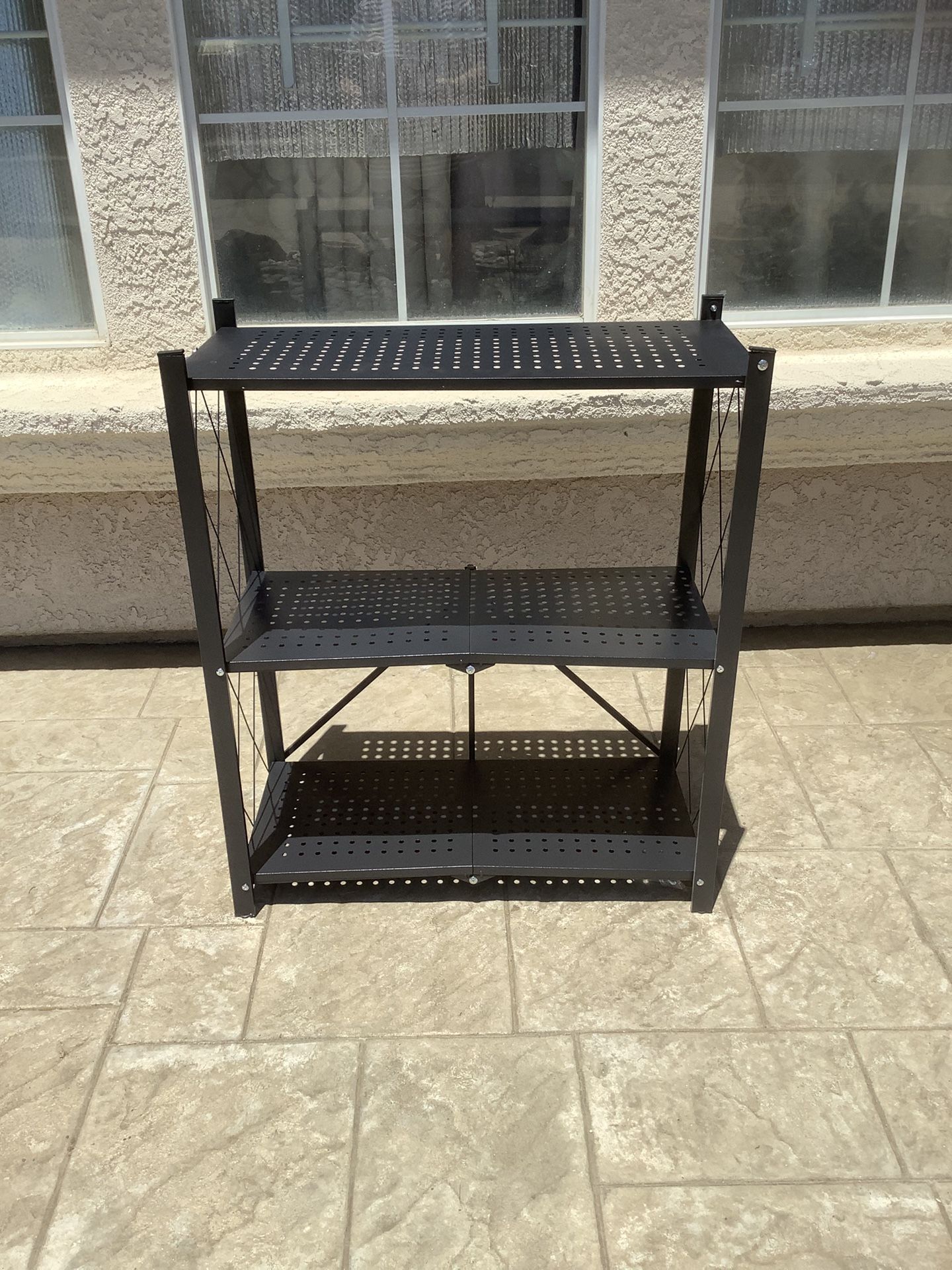 Fresno - New Metal Folding shelving Unit With Wheels - Fits In All Cars - Firm Price $25