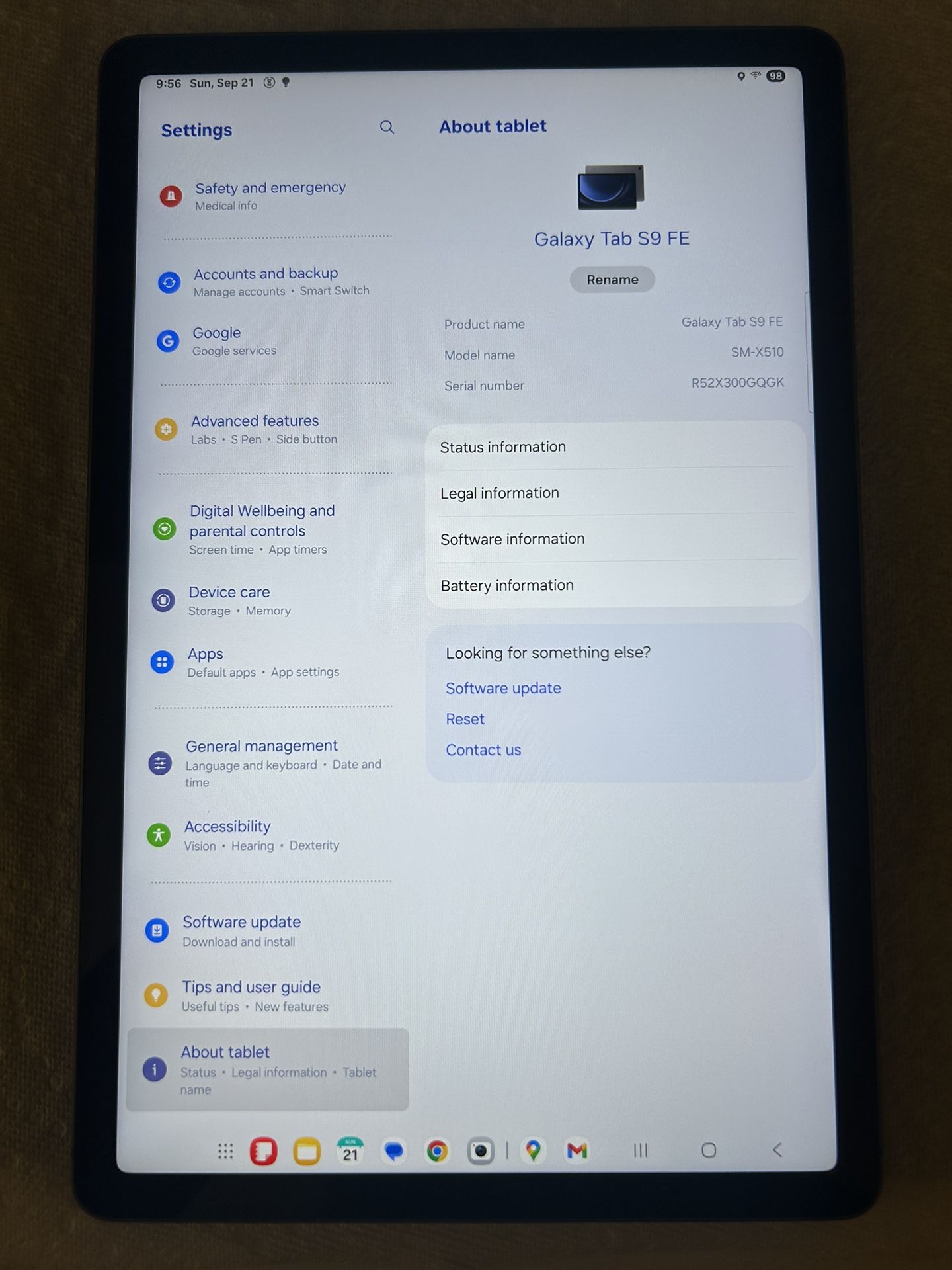 Samsung Galaxy Tab S9 fe Android