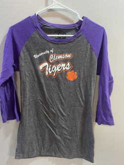 Women's Shirt Clemson Tigers 3/4 sleeve raglan Size Large 