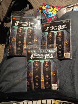 Gruesome Halloween Skulls Sleeves – 3 Packs