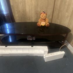 Black glass Tv Stand 