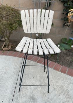 1 Vintage Mid Century Modern Wood And metal tall Chair