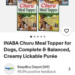INABA Premium Quality CHURU MEAL TOPPER FOR DOGS Complete Balance Full Box For $40.00 Retail Price $140.00