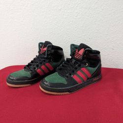 Vintage Adidas Trefoil Court Attitude Black/ Green/Red  Men's Size 5.5