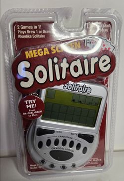 Brand New Mega Screen Solitaire Handheld Game Single Play Classic Card Game Fun