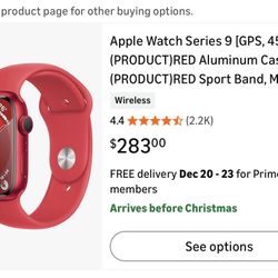 Apple Watch Series 9 [GPS, 45mm] - (PRODUCT)RED Aluminum Case