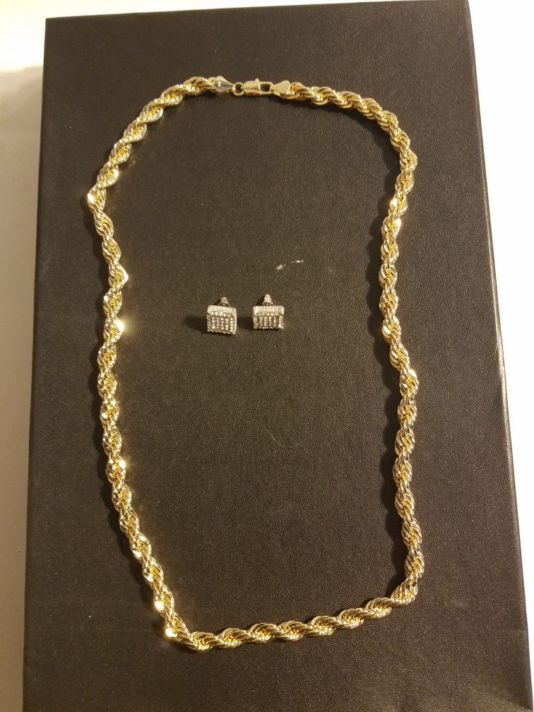 14k gold filled rope chain combo!
