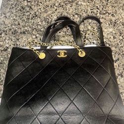 CHANEL Black Quilted Caviar Large Classic Shopping Tote Bag