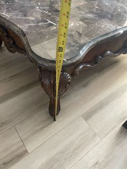Solid wood with marble top coffee table