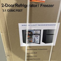 Whirlpool Mini Fridge In Stainless Steel With Dual Door 