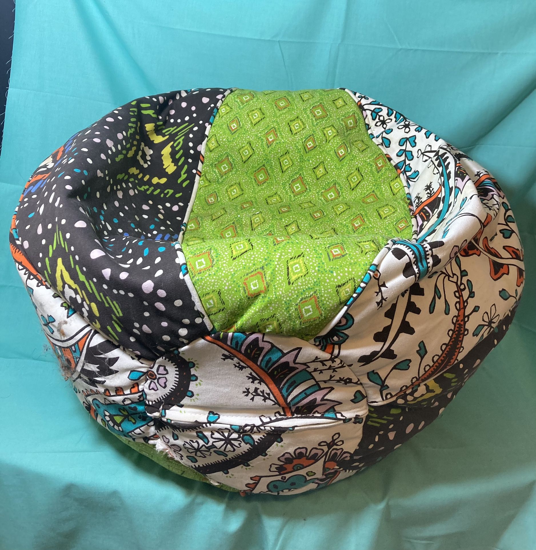 Boho Themed Fabric Pouf Seat/Ottoman $10