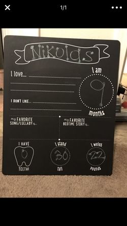 Baby growing chalkboard