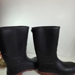 Wonder Nation Black Girl's Rain Boots.  Unisex Mid Half Rain Boots for Youth.