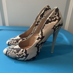 Maiden Lane Grey Snake Skin  Heels 