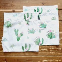 PAIR OF CACTUS & FLORAL PRINT WINDOW VALANCES