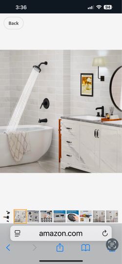 Black Shower Faucet Set(Valve Included) with 9-Setting Rain Shower Head black and Nickel C3 $50