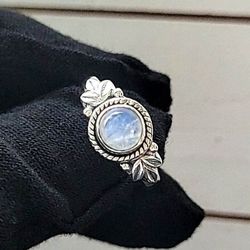 Pinecone Inspired Design Moonstone Ring