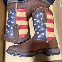 Women’s 10” Lady Rebel American Flag Durango Boots Size 8M