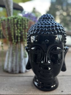 Black Ceramic Buddha Head