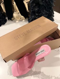 Steve Madden Pink Heeled Slide Sandals