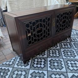 Asian Style Solid Wood Cabinet – 50”x18”x28” – Excellent Condition