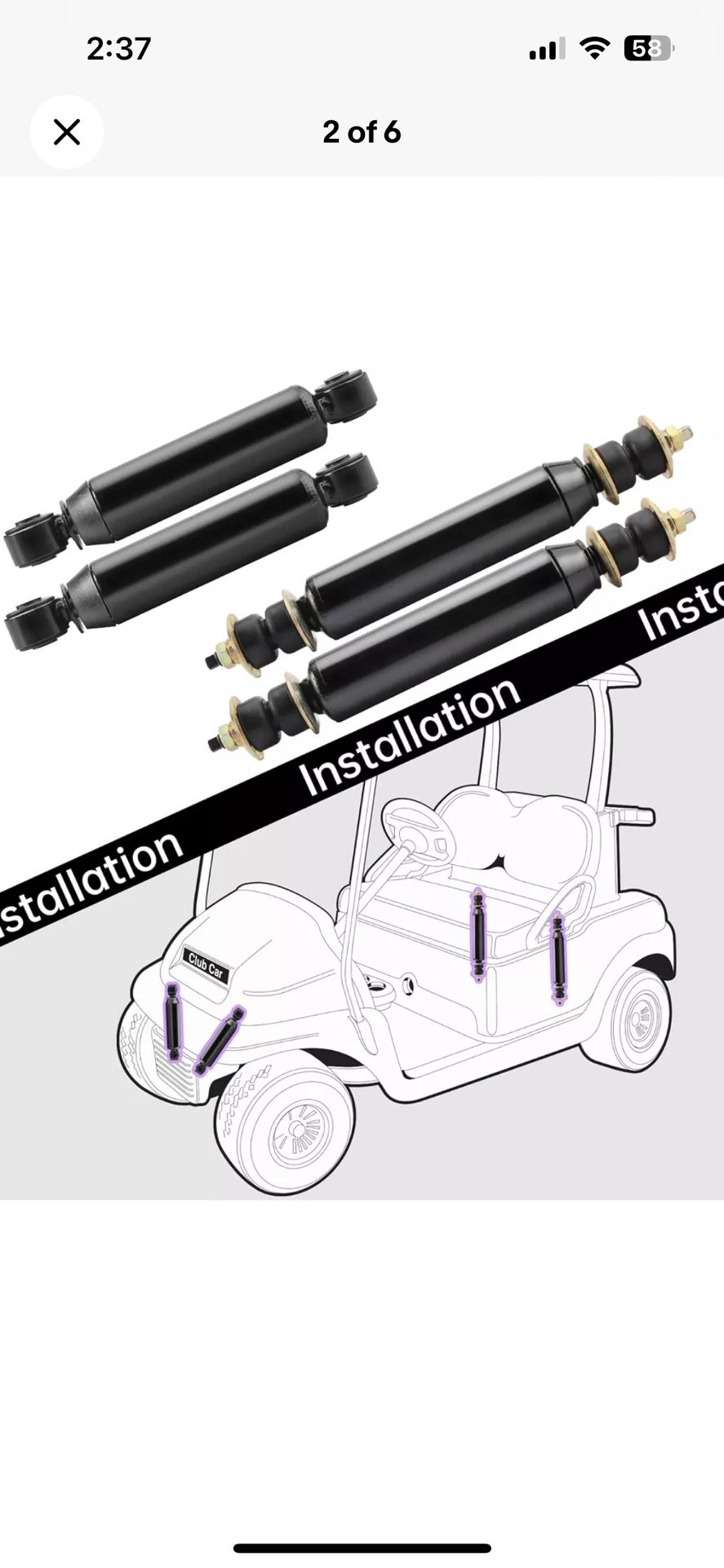 Club Car Precedent & DS Shocks, Golf Cart Front and Rear Shock Absorbers for Club Car 
