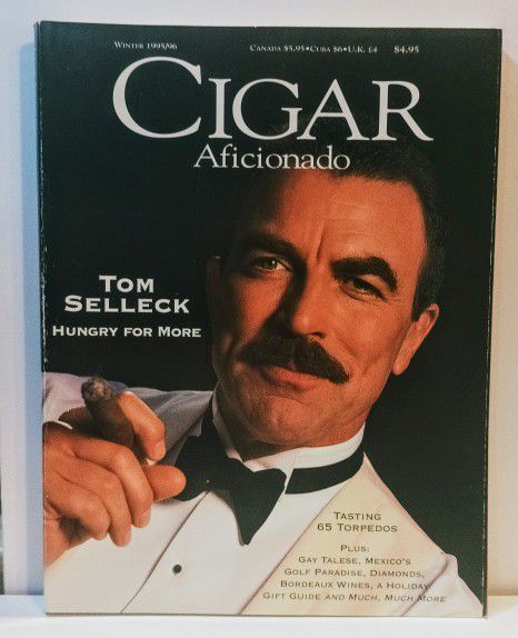 Vintage Cigar Aficionado Magazine: Tom Seleck Winter 1995-96 Very Good 
