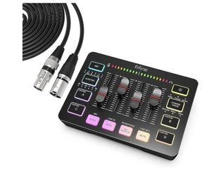 FIFINE Gaming Audio Mixer with XLR Cable Bundle