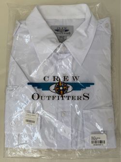 Mens Crew Outfitters White Fitted Dress Shirt