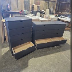 Five and Eight drawers dresser with Rails / 5 and 8 drawers dresser with rails