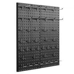 VEVOR Metal Pegboard Panels, 24" x 12" Pegboard, 2 Panels, Heavy Duty Peg Board Wall Organizer with Accessories, for Living Room Garage Tool Storage O