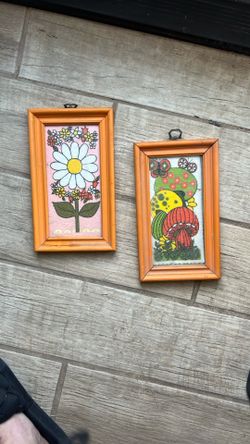 1960s-1970s Orange, Bright, Colorful Pictures - Framed