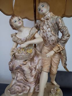 Porcelain figurine lamp. Vintage. Antique