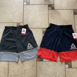 NWT Reebok Boys Training Active Shorts 2 pack bundle size 6/7