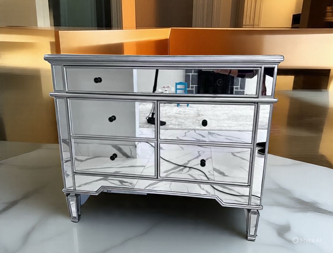 Beautiful Mirror Cabinet With Drawers, Solid Wood