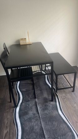 Dinner table with bench island chair