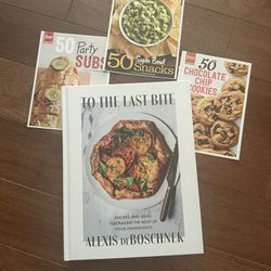 TO THE LAST BITE: Recipes and Ideas by DeBoschner + 3 free Food TV booklets. VG