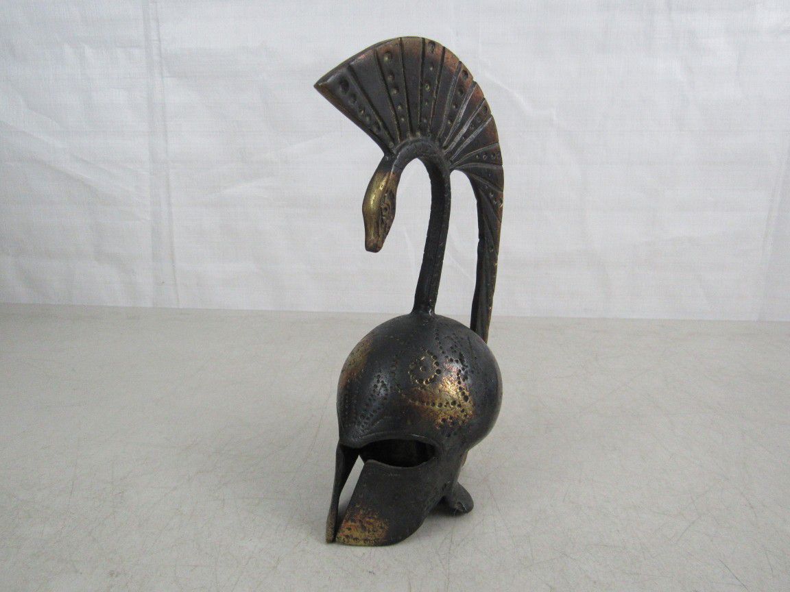 Roman Gladiator Trojan Warrior Serpent Solid Brass Helmet Bell 8"

Tall