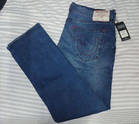 True Religion Ricky Relaxed Straight Jeans Dark Indigo  $159 36x34