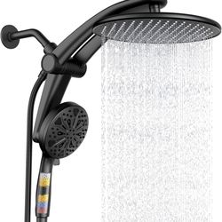 Shower Head with filtered Handheld High Pressure daul Shower Heads with Handheld Spray Combo and 10 Sprays Handheld Shower Head Detachable Shower head