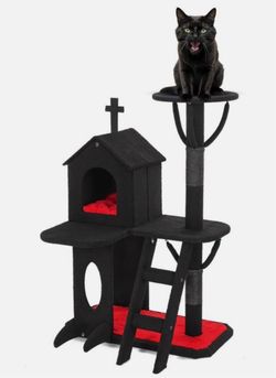 Gothic Cat Tree Tower with House and Scratcher