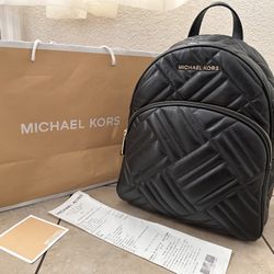 MK Abbey Medium Quilted Leather Backpack