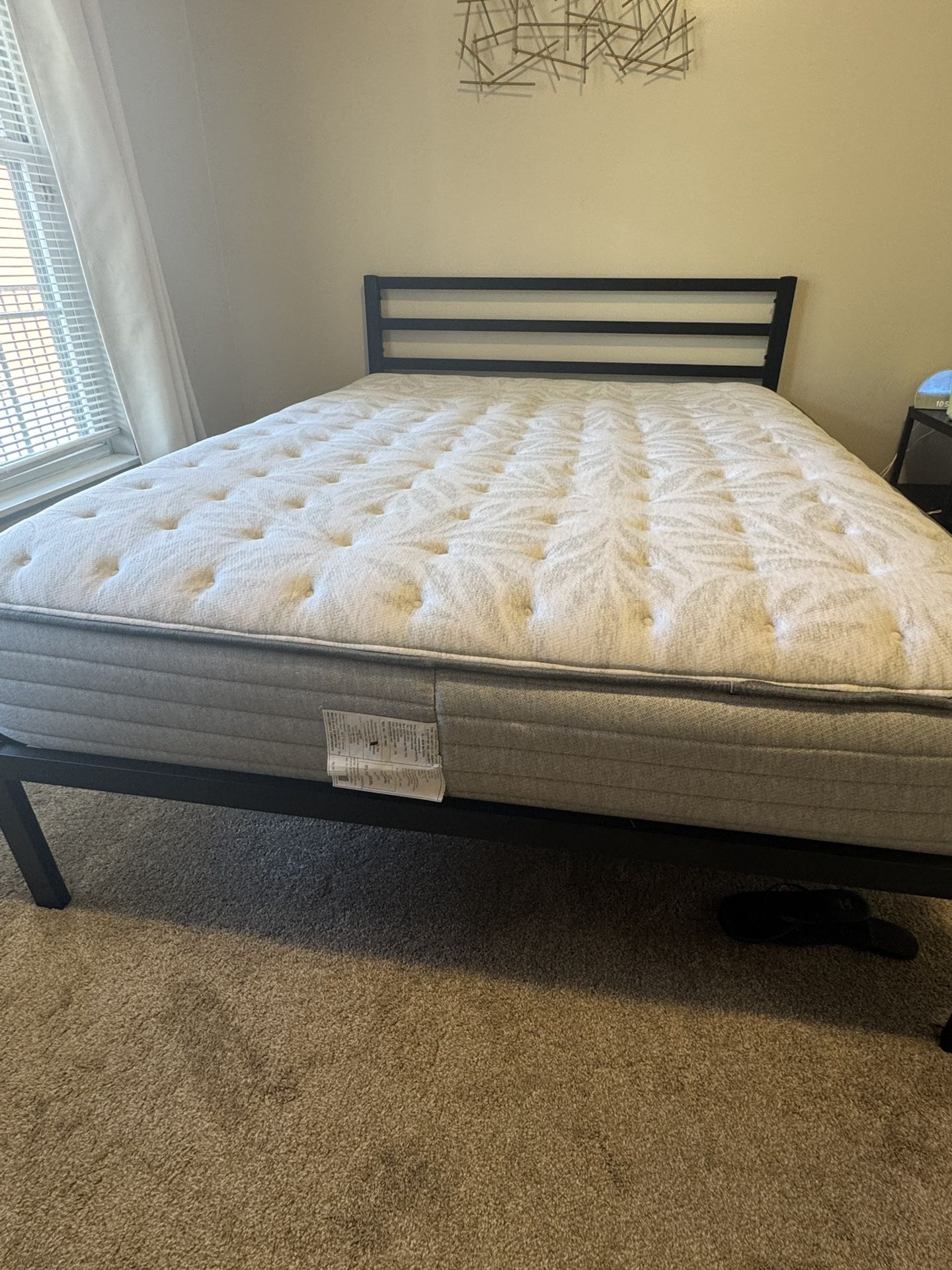 Queen Size Matress And Metal Bed Frame!