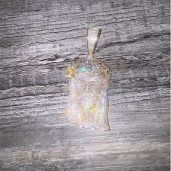 Moissanite Jesus Pendant 