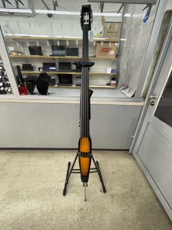 Stagg HDB 200 electric Upright Bass EUB black w/ stand great condition working perfect.