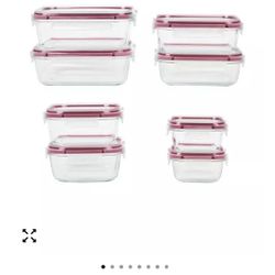 New 16 piece food glass storage set