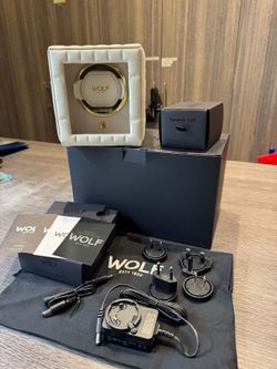 WOLF Lauren Single Watch Winder with Cover in Ivory Color, 342152